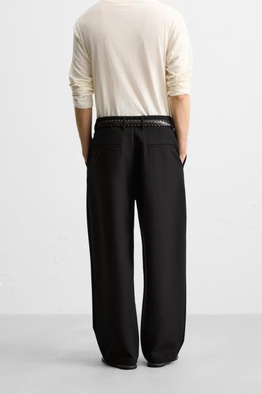 RELAXED FIT PLEATED TROUSERS - Black by Zara - Image 2