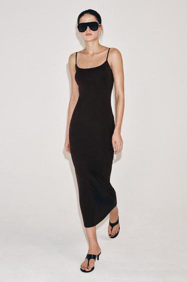 STRAPPY MIDI DRESS - Brown by Zara