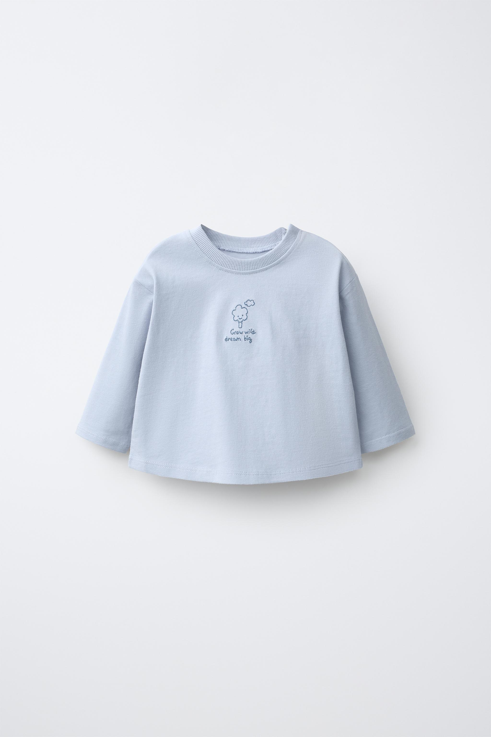 EMBROIDERED T-SHIRT — Sky blue