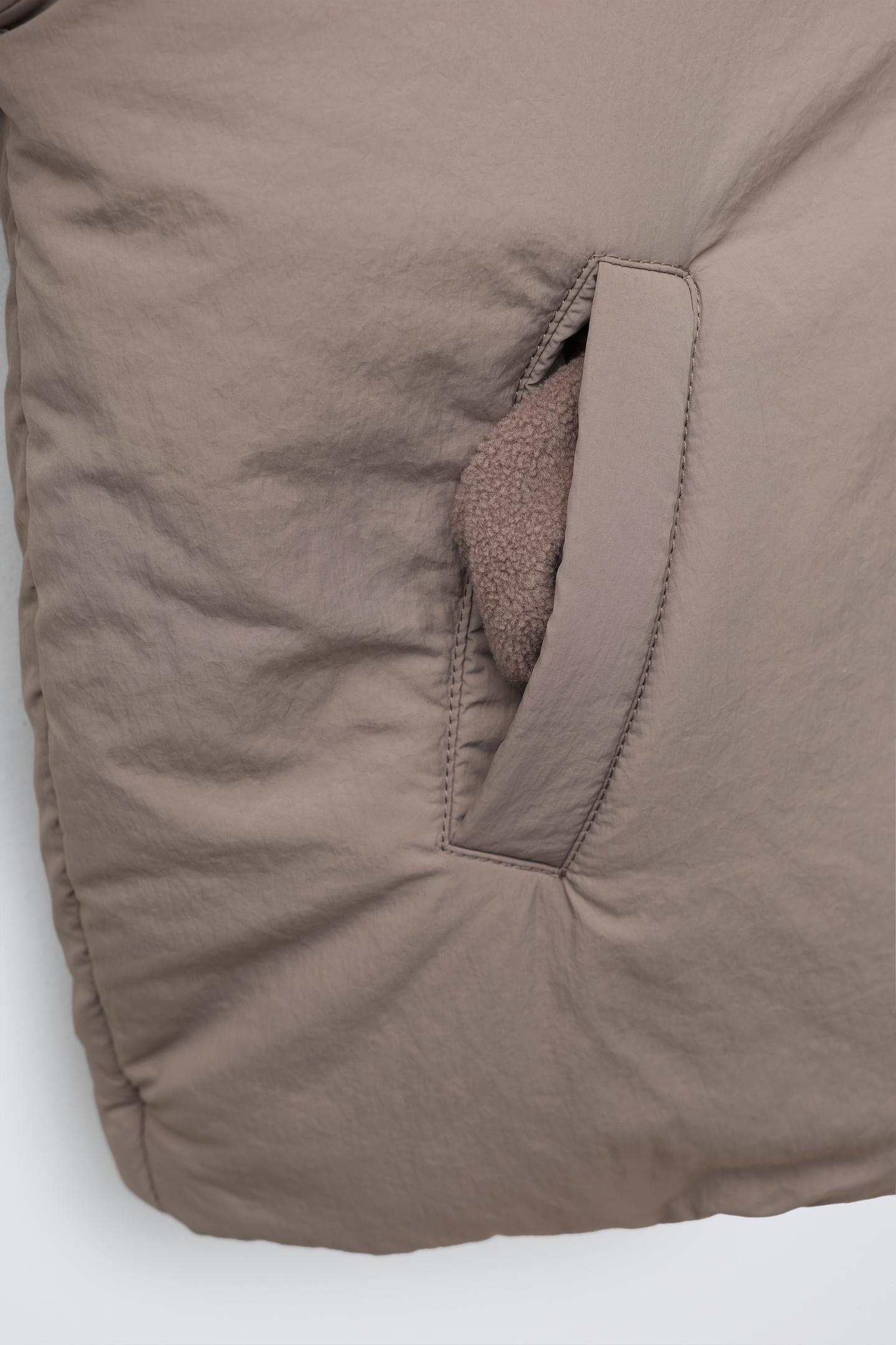 Детское пальто Zara Water-Repellent Faux-Fur, цвет: Коричневый / Серо-коричневый — фото 7