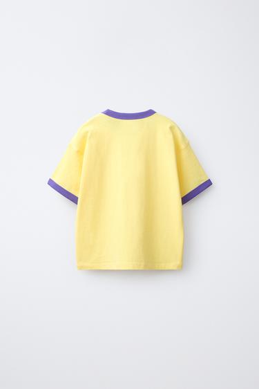 FRUIT OF THE LOOM™ EMBROIDERED CONTRAST T-SHIRT — Yellow 2