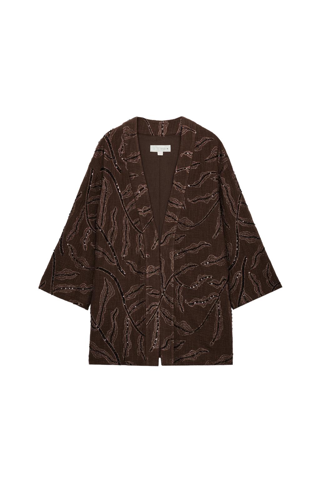 SEQUIN METALLIC THREAD KIMONO JACKET - image 3
