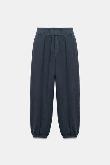Zara WASHED EFFECT PANTS - Indigo