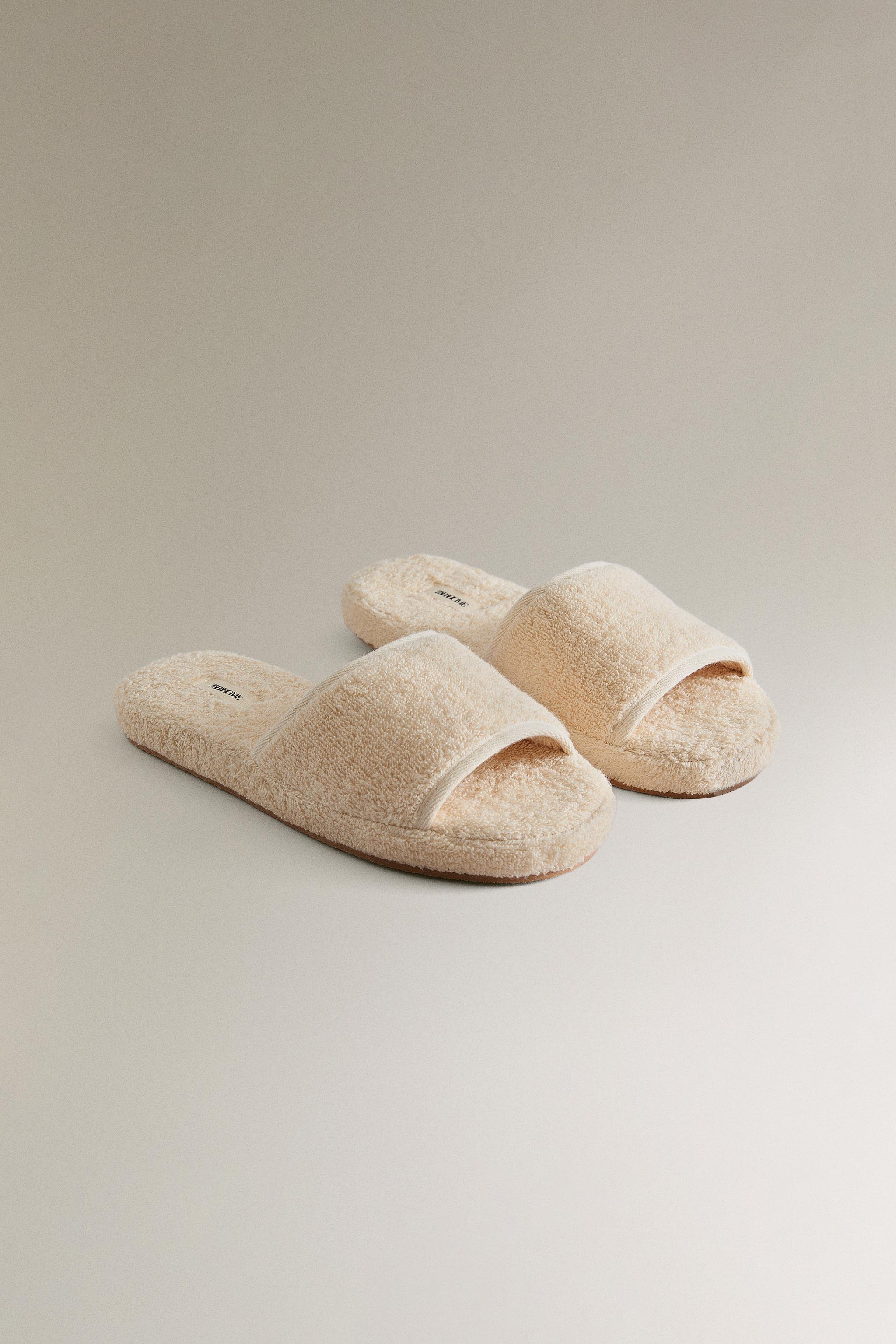 FLATFORM TOWEL SLIPPERS — Beige
