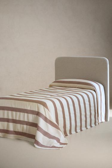KIDS' STRIPED BEDSPREAD - Brick by Zara - Image 1