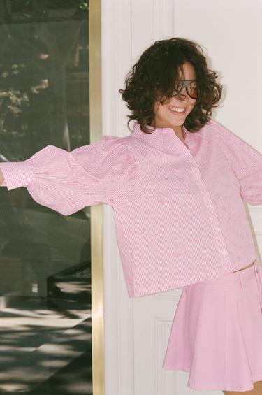 FLARED SKORT - Pink by Zara - Image 1