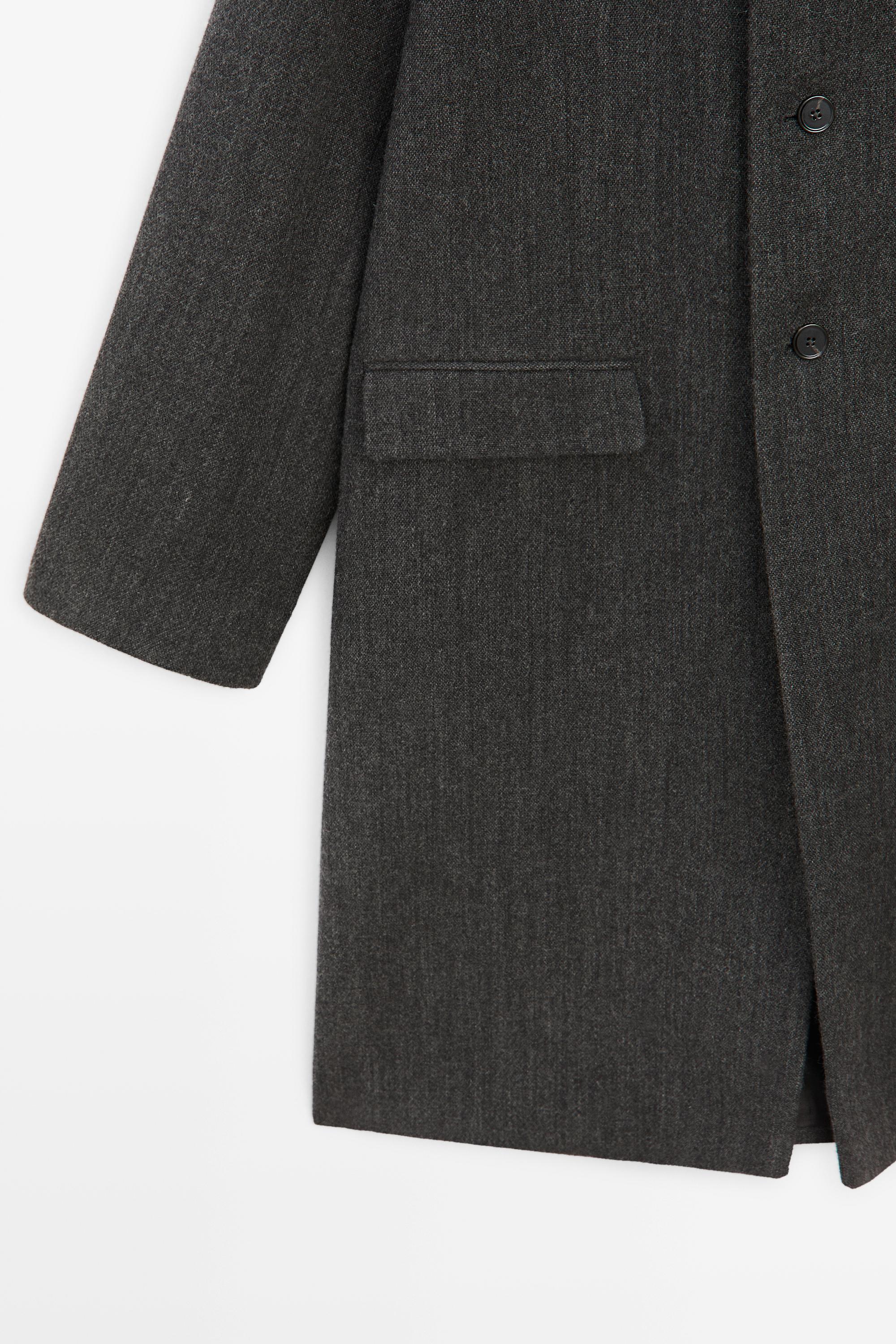 Manteau col montant en laine