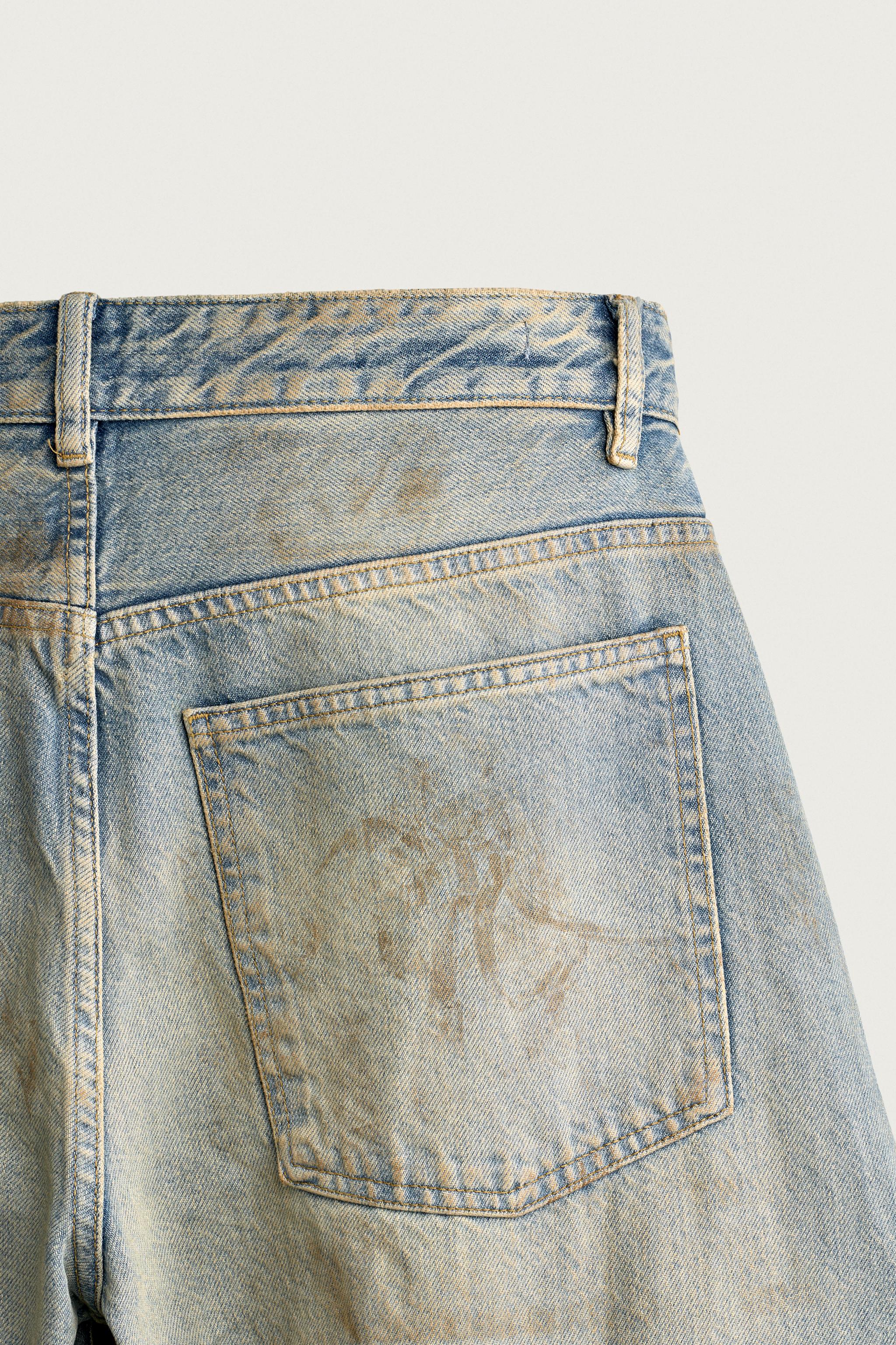 VINTAGE-EFFECT LOOSE BARREL-FIT JEANS