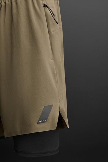 2-IN-1 TRAINING SHORTS - Dark khaki de Zara - Image 7