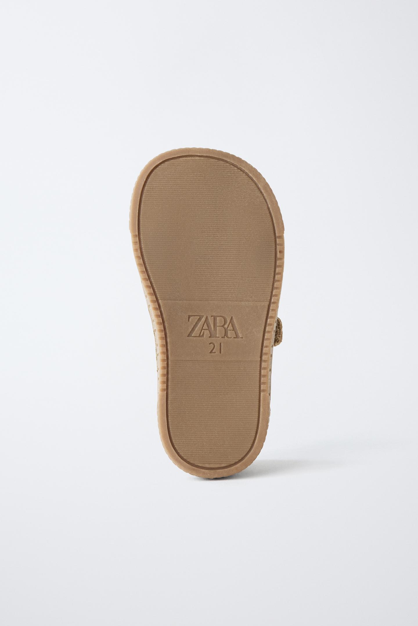 Детские кроссовки Zara Leather Barefoot, цвет: Коричневый — фото 8