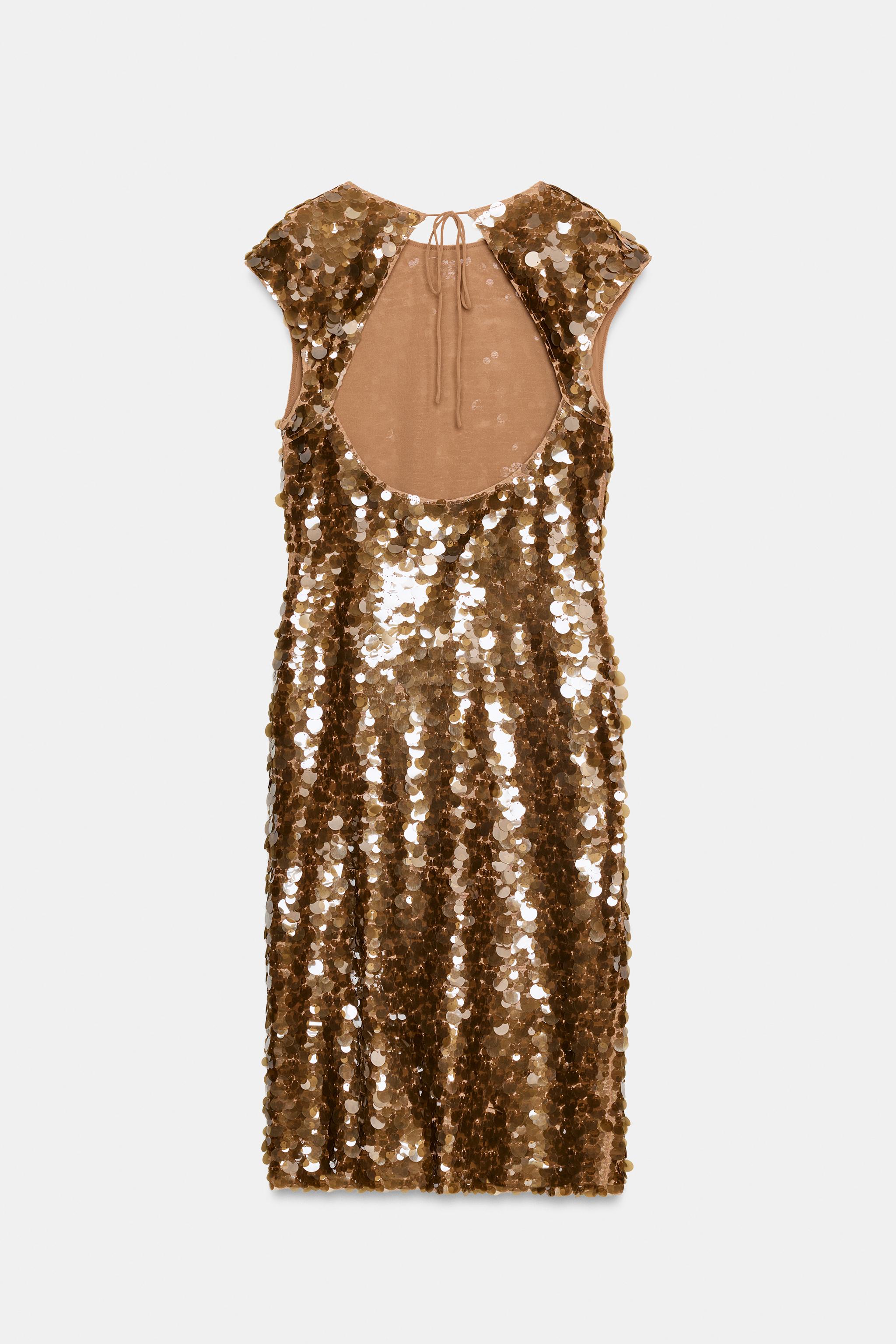 Женские платья Zara SEQUIN OPEN-BACK DRESS — фото 7