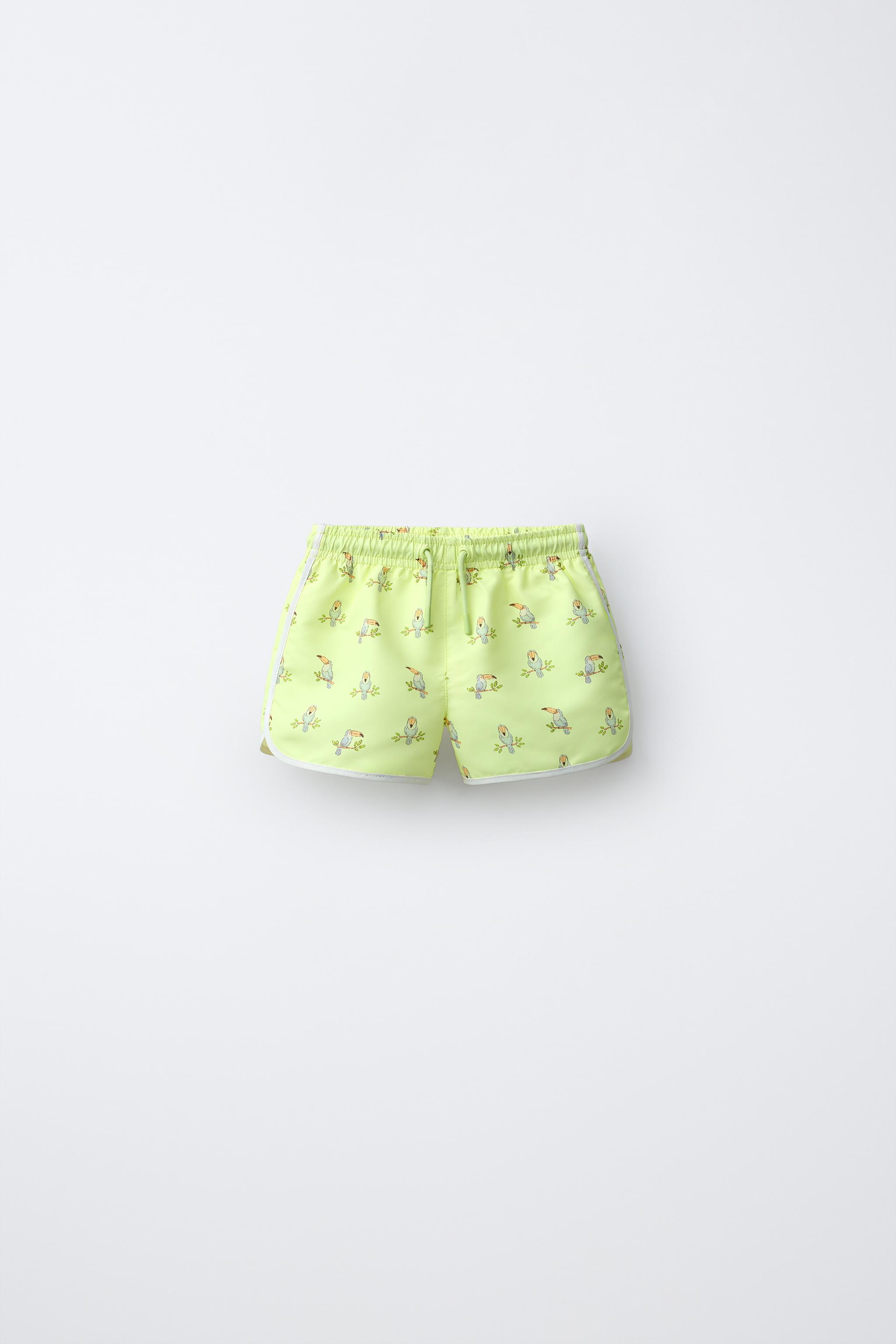 1-6 YEARS/ TOUCAN PRINT SWIM SHORTS - Light lime green | ZARA Turkey
