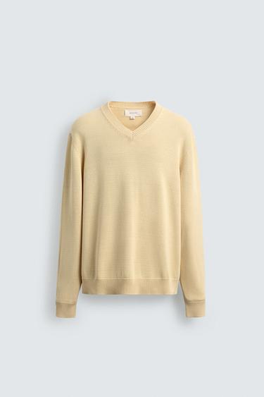 PULL REGULAR FIT EN COTON - Vanille de Zara