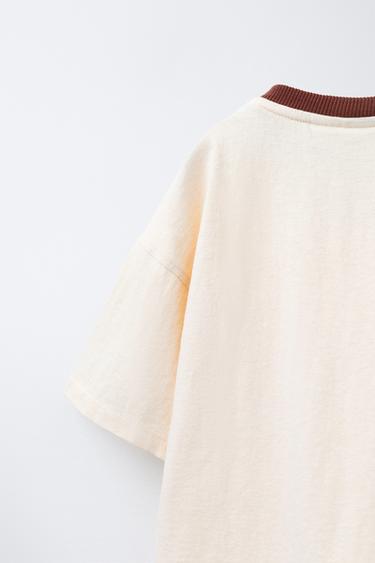 APPLE PRINT T-SHIRT - Ecru by Zara - Image 3