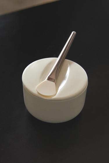 STONEWARE MAKEUP JAR - Ecru by Zara