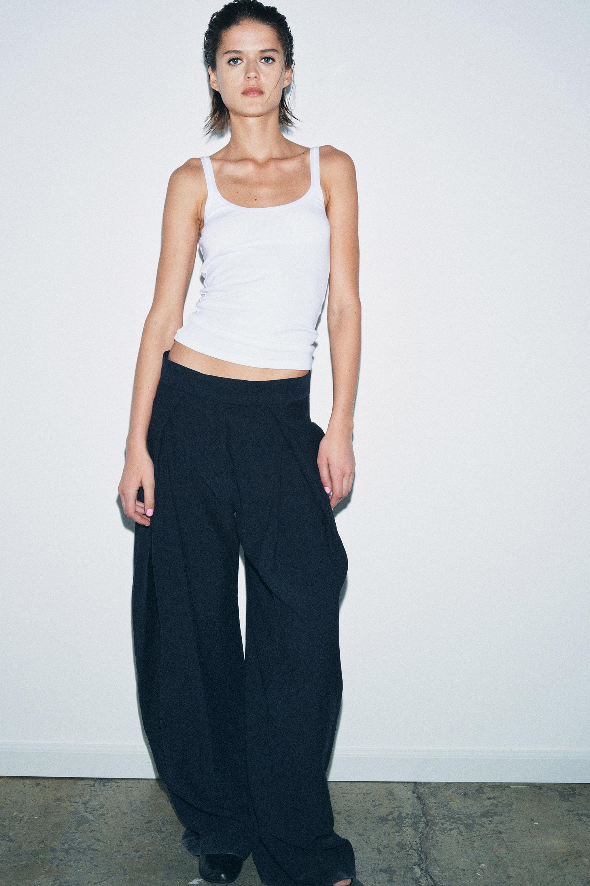 PANTALON WIDE LEG À PINCES ZW COLLECTION