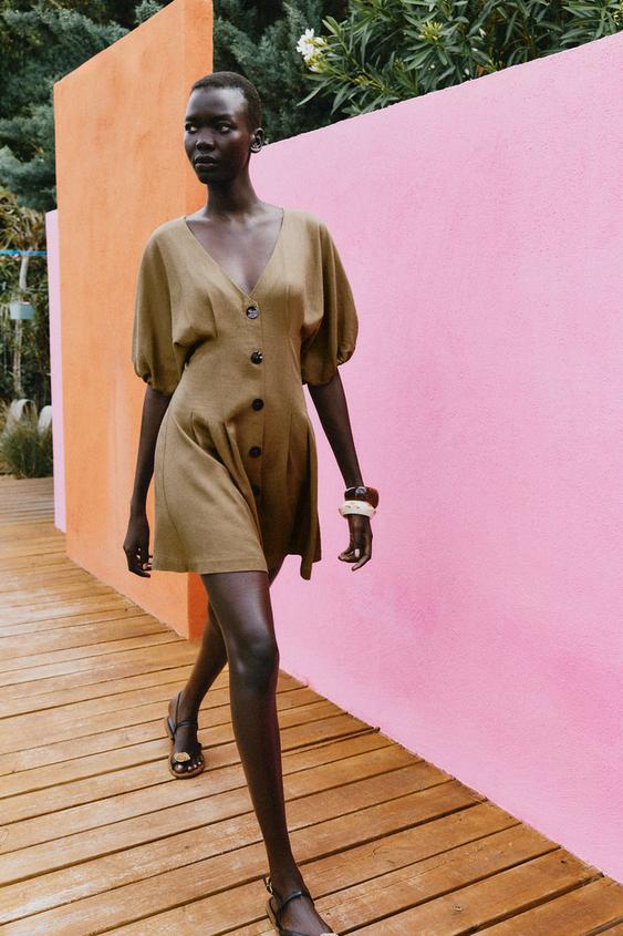 LINEN BLEND MINI DRESS from Zara - $59.90