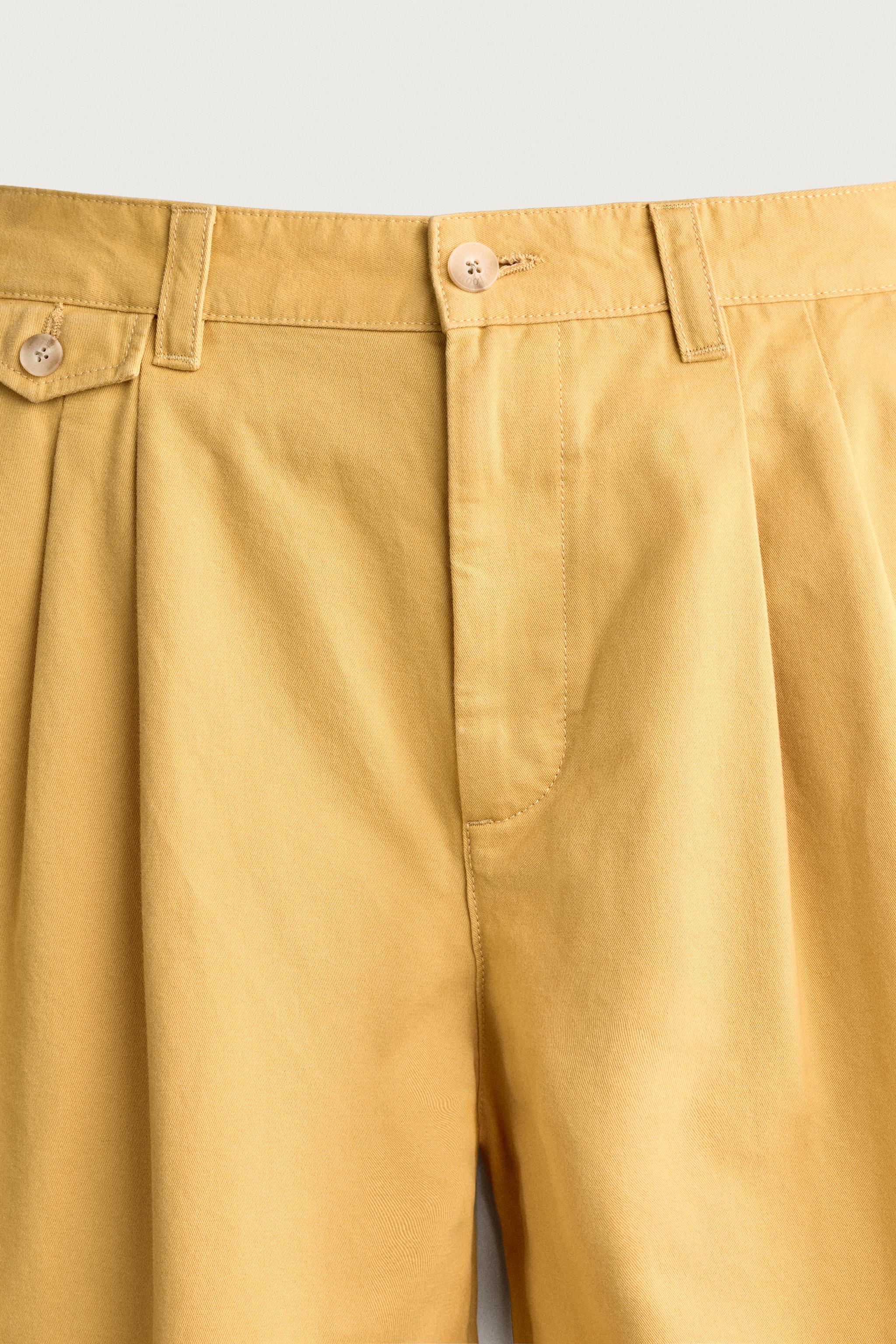 Zara FRUIT OF THE LOOM™ PİLİLİ CHINO PANTOLON görsel 7