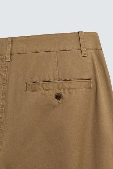 PANTALON CHINO COUPE DÉCONTRACTÉE À PLIS - Marron clair de Zara - Image 9