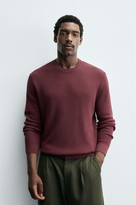 Crew Neck Mens Roll Neck Jumper Zara Men's Sweaters ZARA Mens