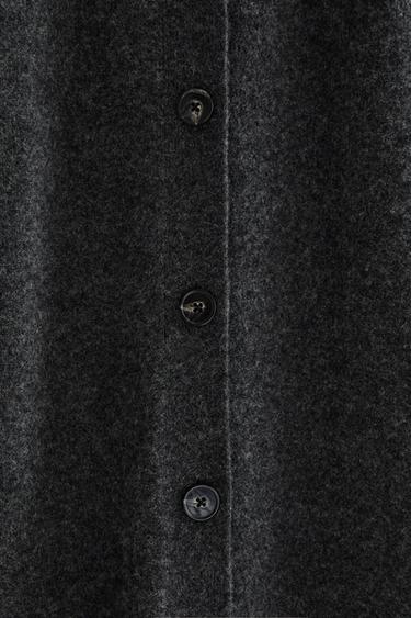 VESTE LONGUE EN CACHEMIRE - Gris foncé de Zara - Image 3