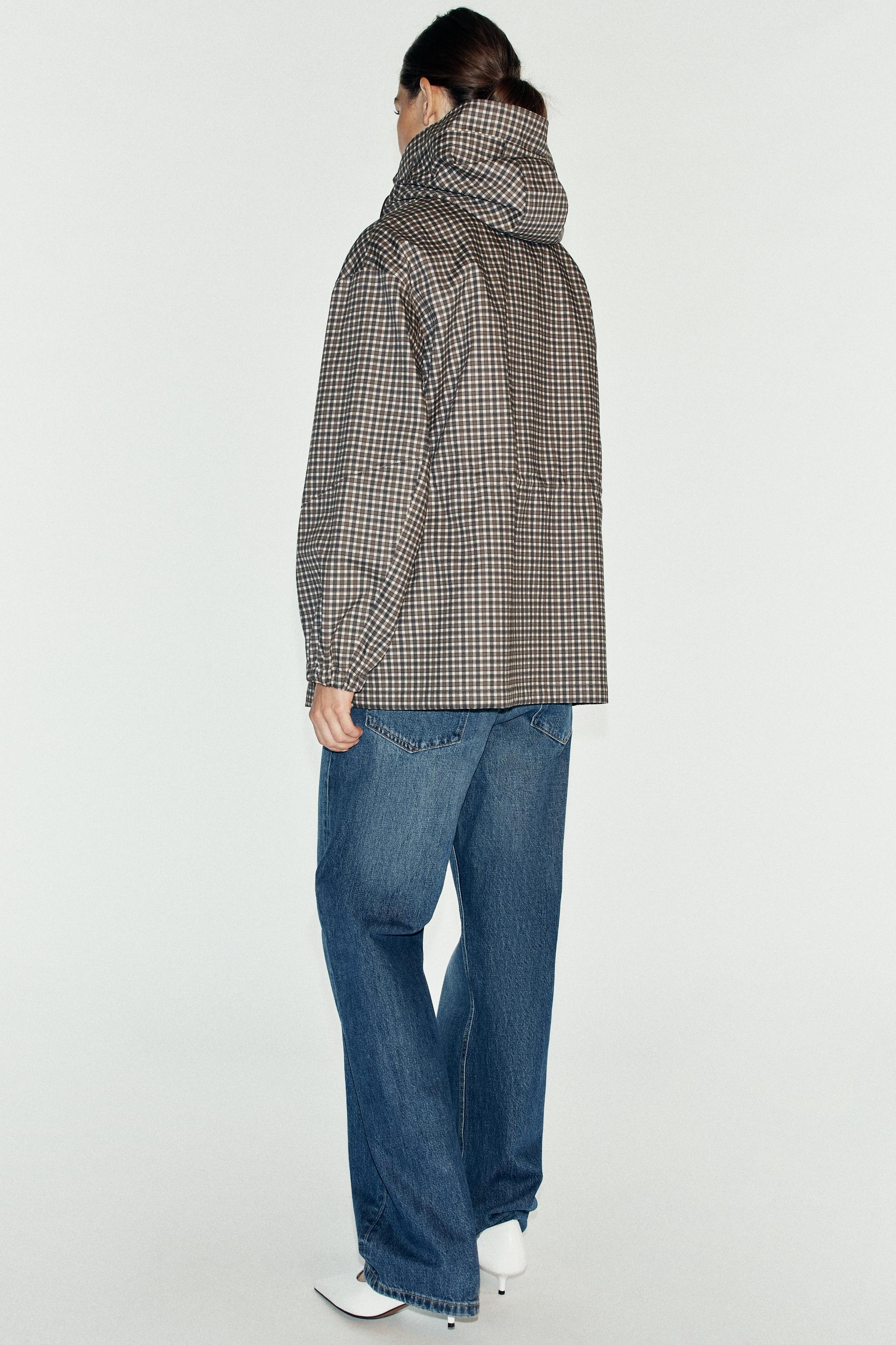 Женские куртки Zara PLAID HOODED JACKET — фото 6