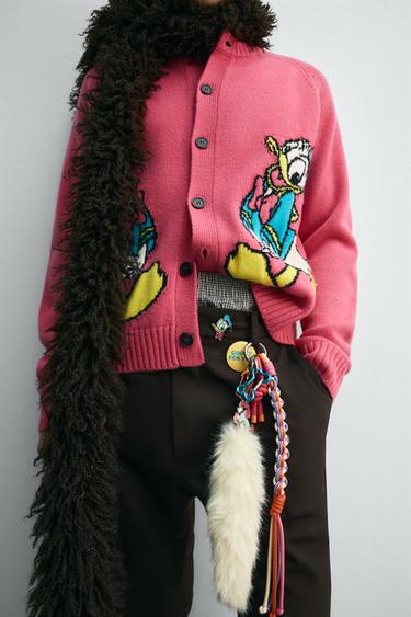 DONALD DUCK WOOL CARDIGAN HARRY LAMBERT FOR ZARA X DISNEY - Pink by Zara - Image 6