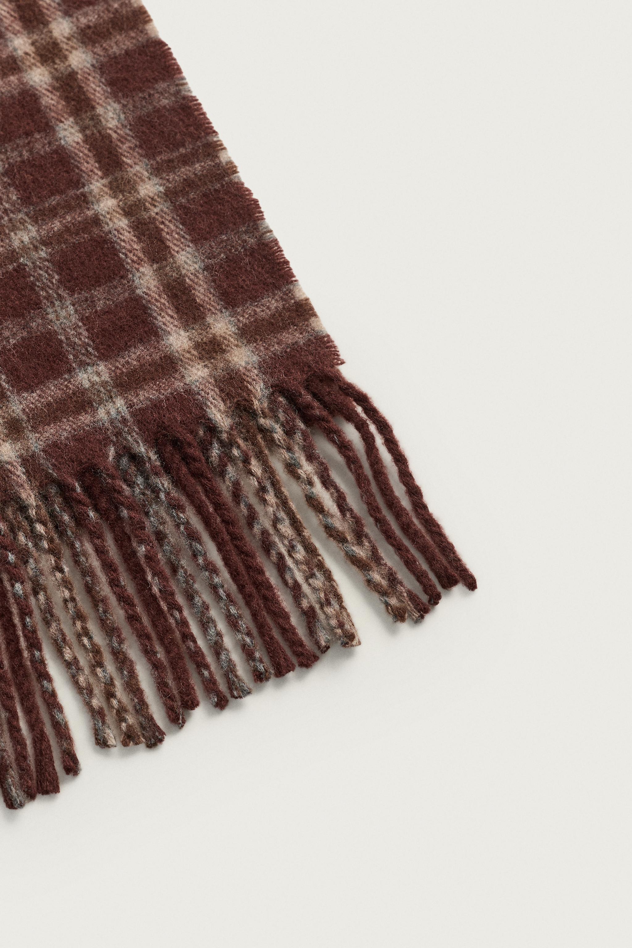 WOOL-BLEND PLAID SCARF