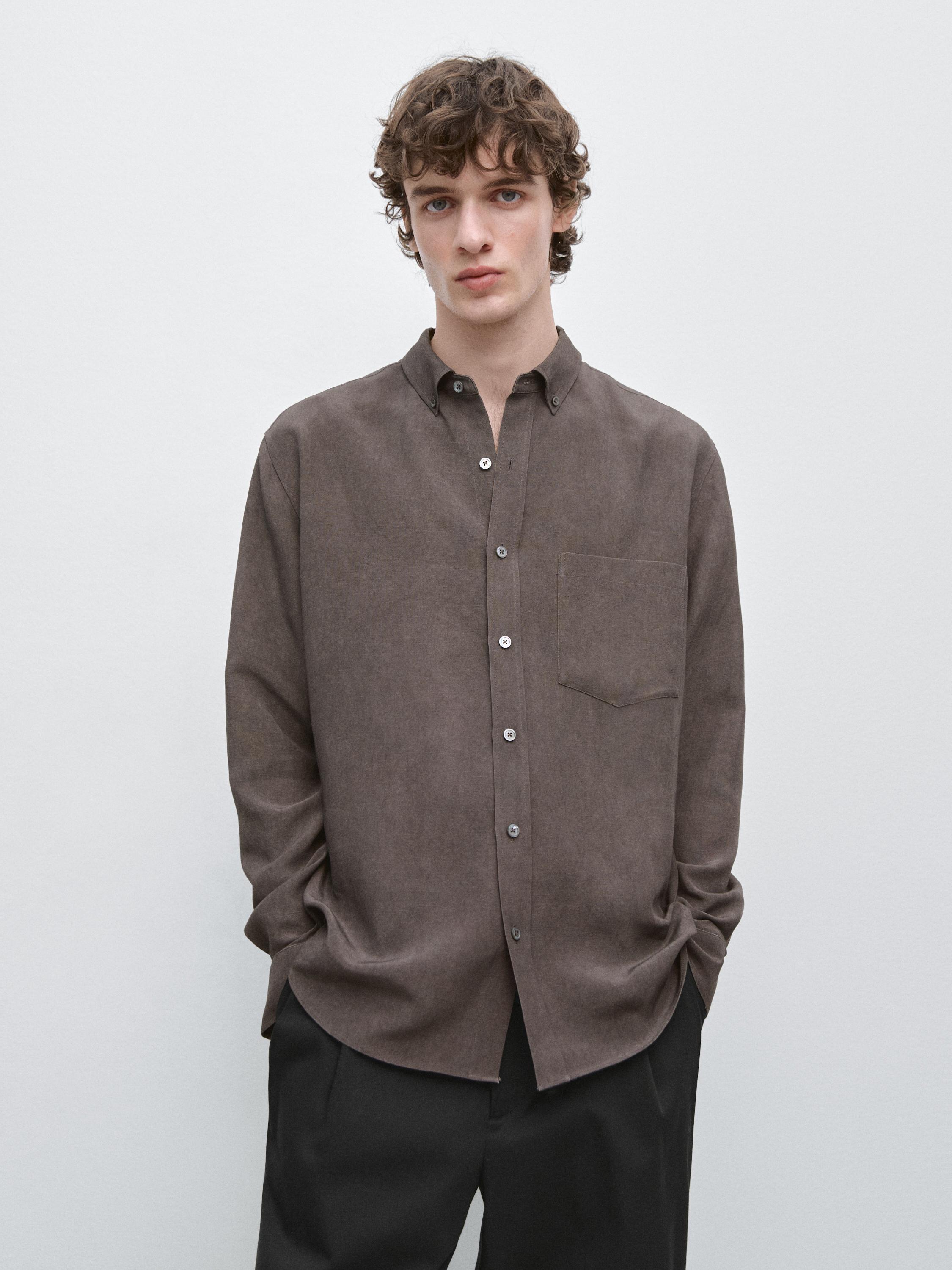 Chemise fluide regular fit à poche