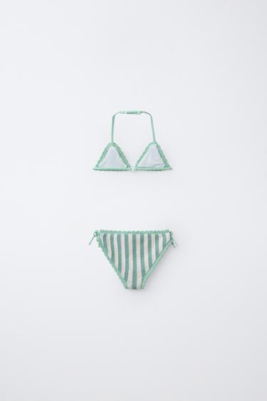 6-14 ANS / BIKINI EN CROCHET À FRUITS ET RAYURES - Vert de Zara - Image 1
