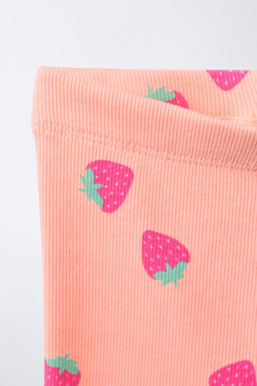 ENSEMBLE T-SHIRT ET LEGGING CYCLISTE FRAISES - Mandarine de Zara - Image 3
