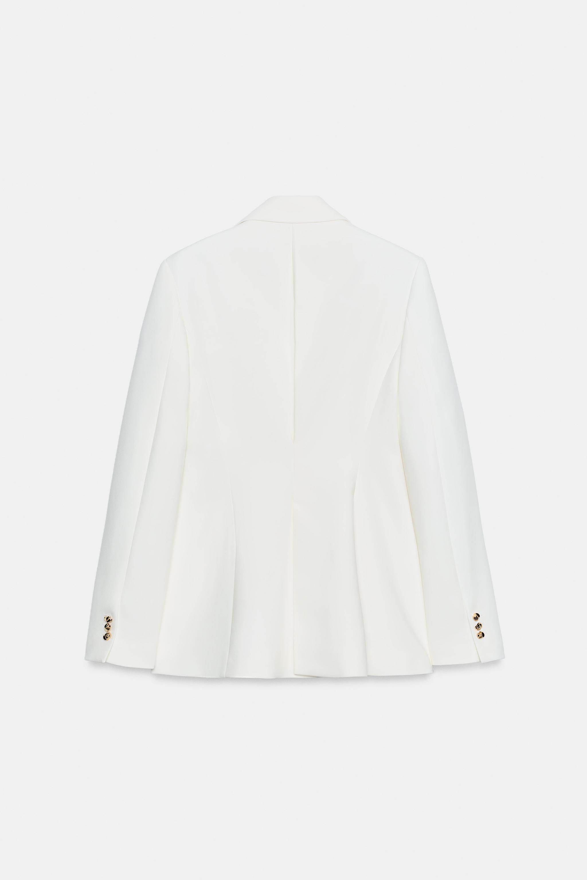 DOUBLE BREASTED BLAZER WITH BUCKLE - Oyster-white | ZARA United States
