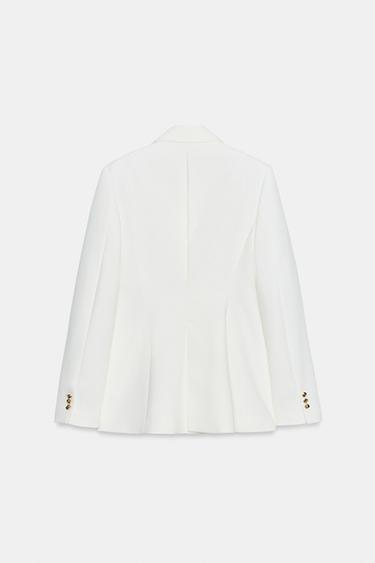 DOUBLE-BREASTED BLAZER WITH BUCKLE - Oyster-white by Zara - Image 5