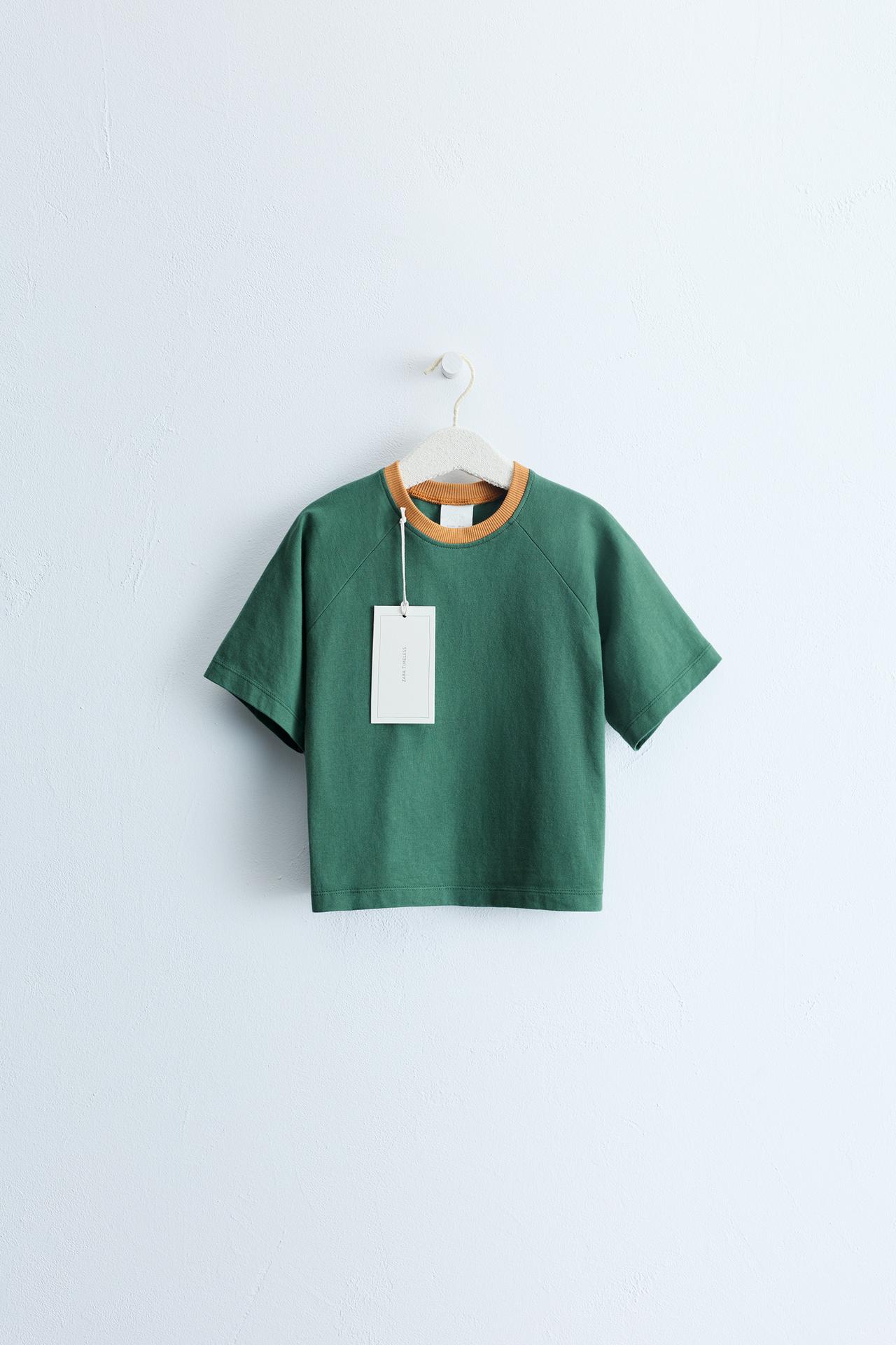 ZARA TIMELESS — ФУТБОЛКА С КОНТРАСТНОЙ ОТДЕЛКОЙ
