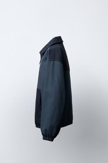 COLOUR BLOCK TWILL JACKET - Blue by Zara - Image 2