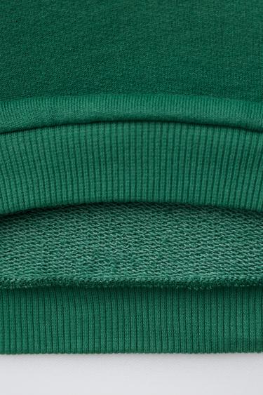 SWEATSHIRT WITH SLOGAN AND CLOVER PRINT - Green by Zara - Image 3