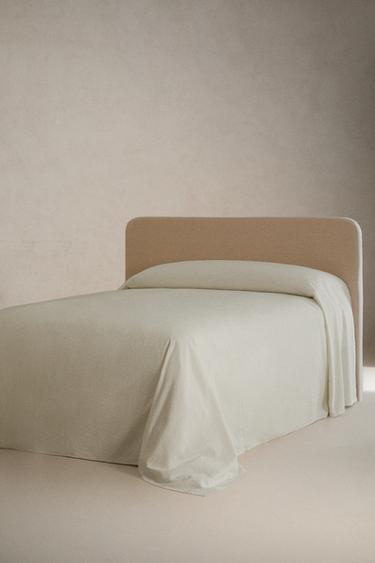 JACQUARD COTTON BEDSPREAD — Oyster-white 2