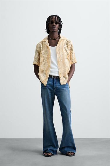 РУБАШКА ИЗ ТКАНИ КРОШЕ — ЖЕЛТЫЙ от Zara — изображение 0