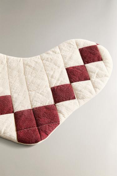 CHRISTMAS PATCHWORK STOCKING DECORATION - Light beige by Zara - Image 3