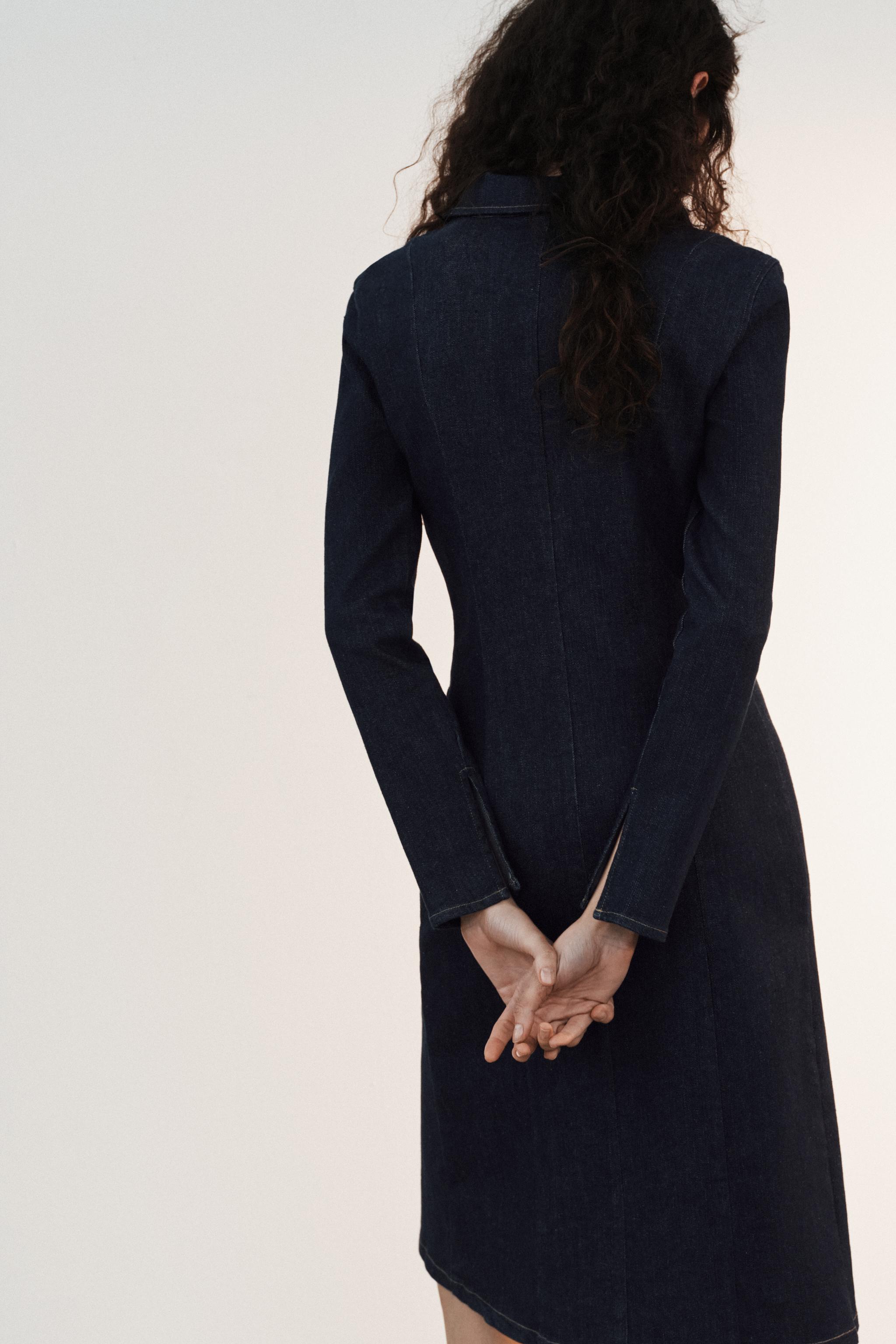 TRF ZIP-UP DENIM DRESS