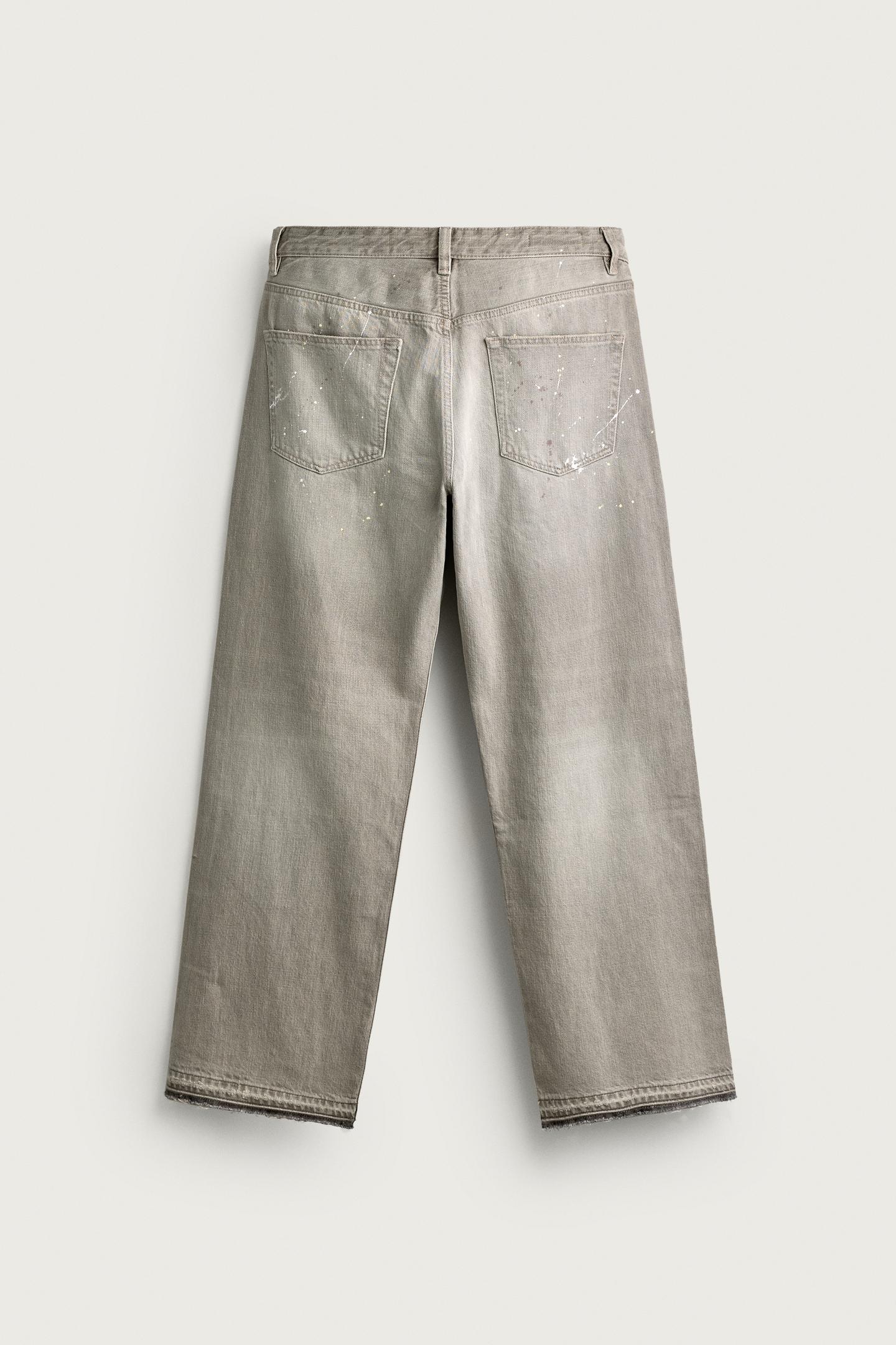 Мужские джинсы Zara Loose-Fit, цвет: Серый — фото 7