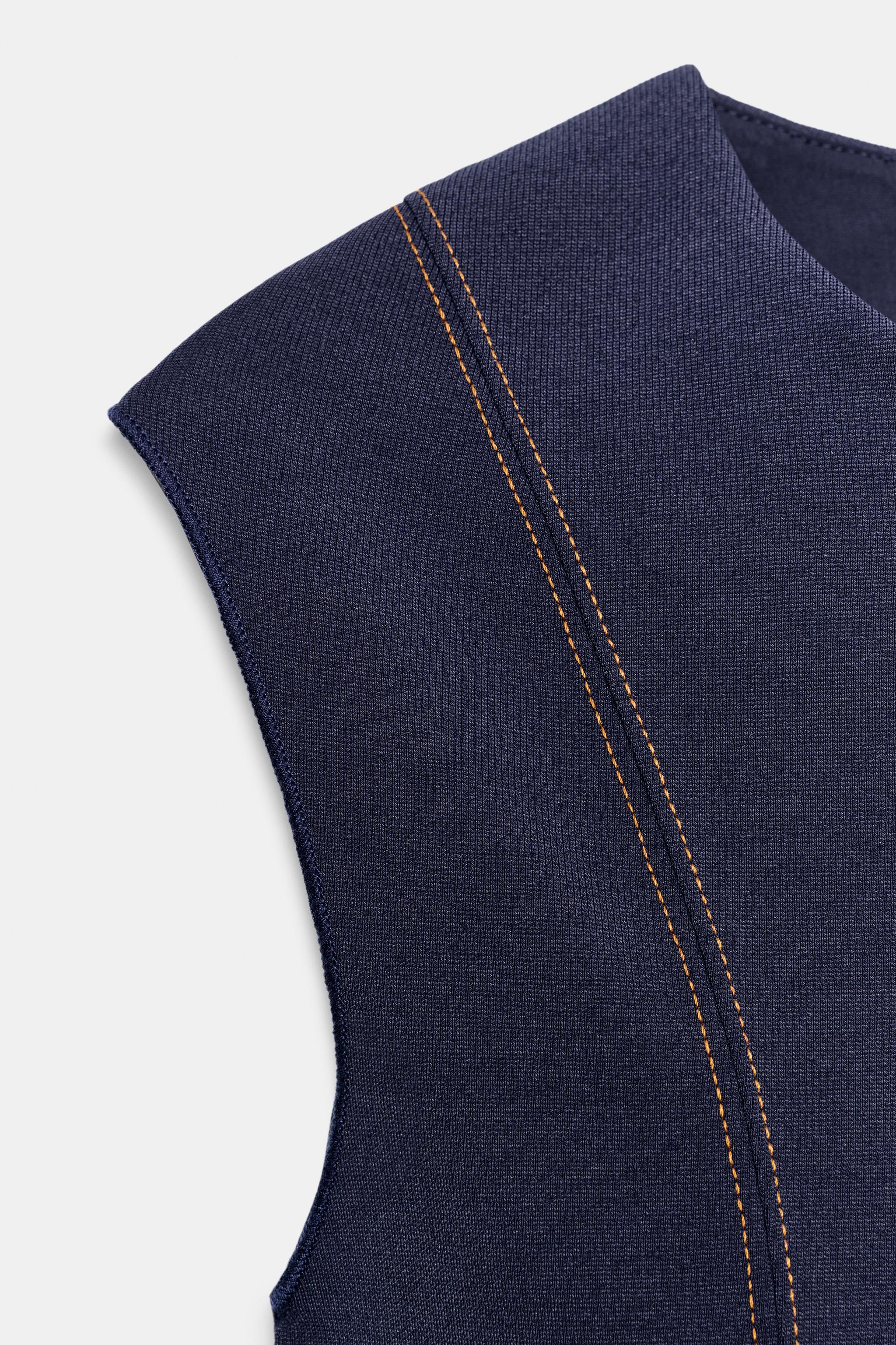 CONTRAST STITCHING VEST - thumbnail 6