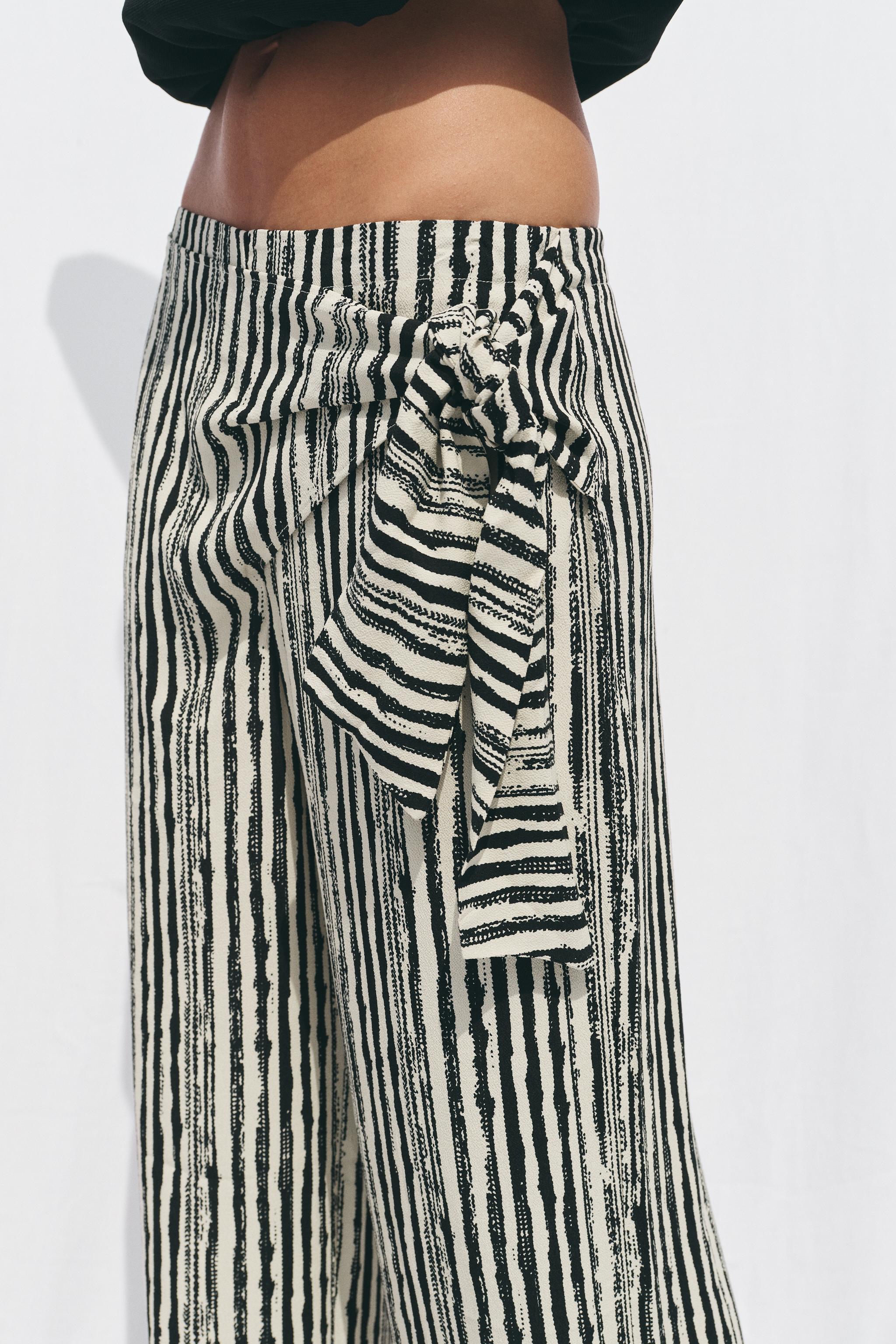 BLESS n゜59 Wrap Pants STRIPED WIDE LEG WRAP PANTS - Striped | ZARA United States