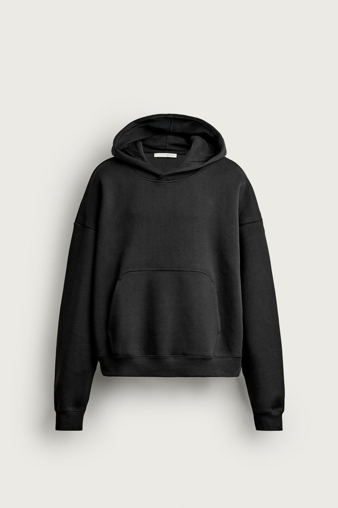 COMPACT BOXY FIT HOODIE — Black