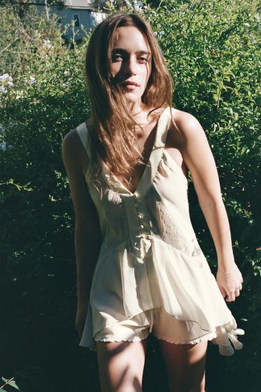 TOP FLUIDO GEORGETTE - Gris claro de Zara