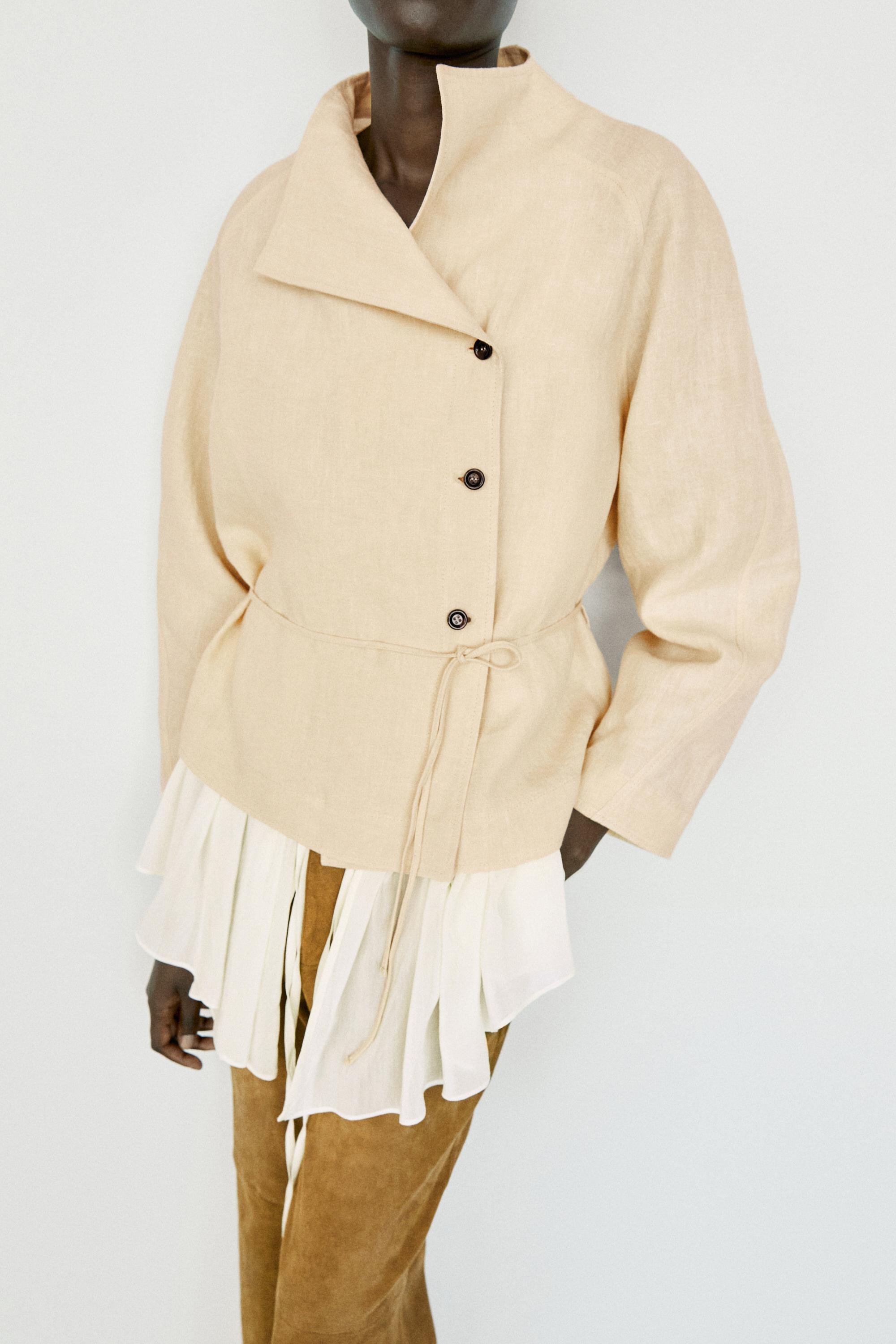 100% linen kimono with buttons and tie — 203