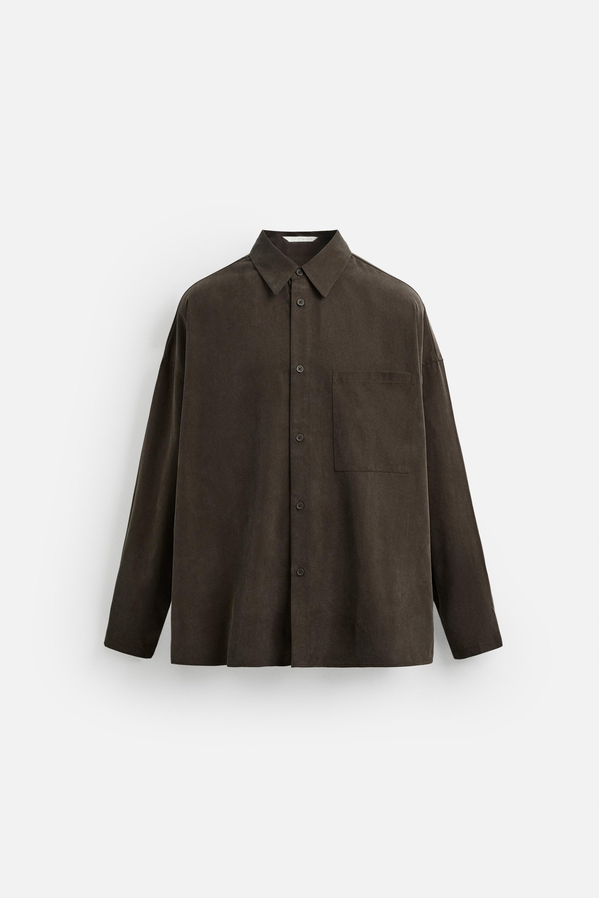 オーバーサイズフィットシャツ - チョコレート | ZARA Japan / 日本