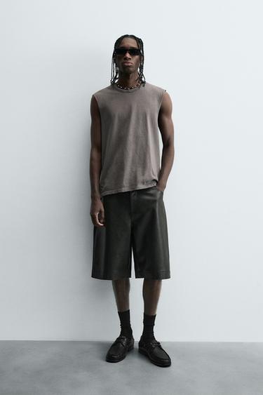 CAMISETA TANK RELAXED FIT - Cemento de Zara - Imagen 0