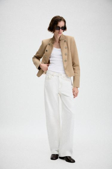 TWILL TAILORED BLAZER WITH BUTTONS - Sand by Zara