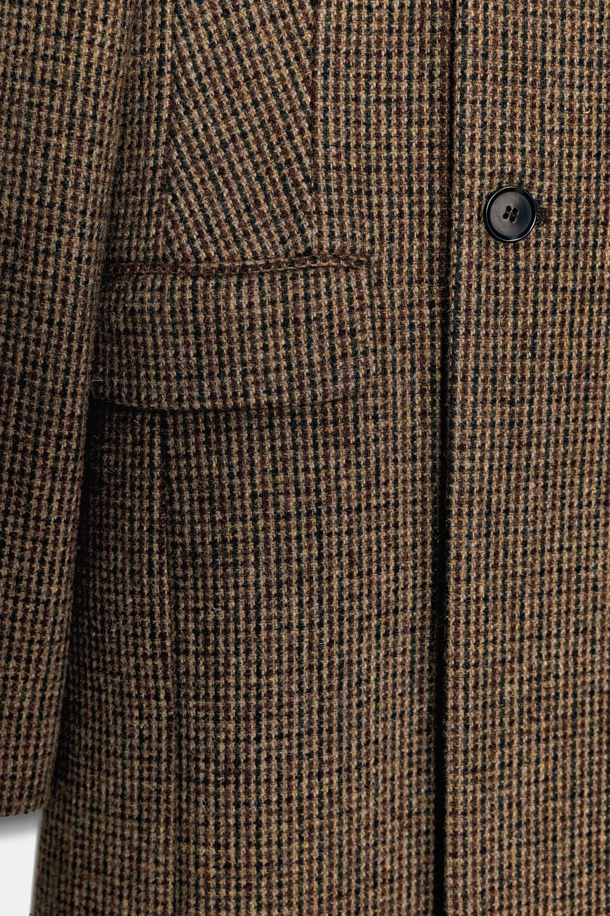 ZW COLLECTION 100% WOOL PLAID COAT